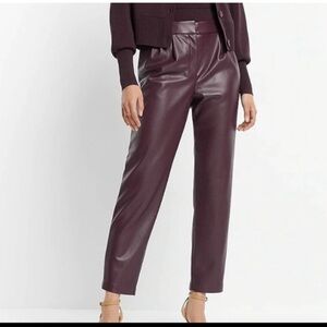 Express faux leather plum high rise cropped pant​​